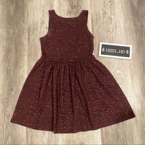 Frenchi Burgundy Fit Flare Skater Dress